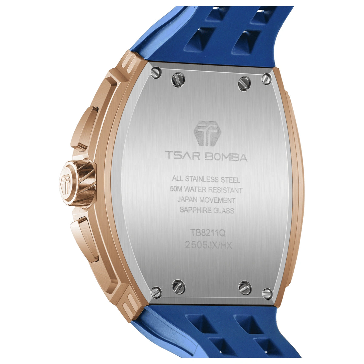 Мъжки часовник TSAR BOMBA Elemental Gold Blue TB8211Q-II-10 2