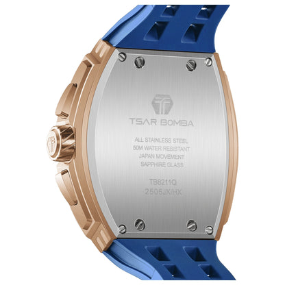 Мъжки часовник TSAR BOMBA Elemental Gold Blue TB8211Q-II-10 2