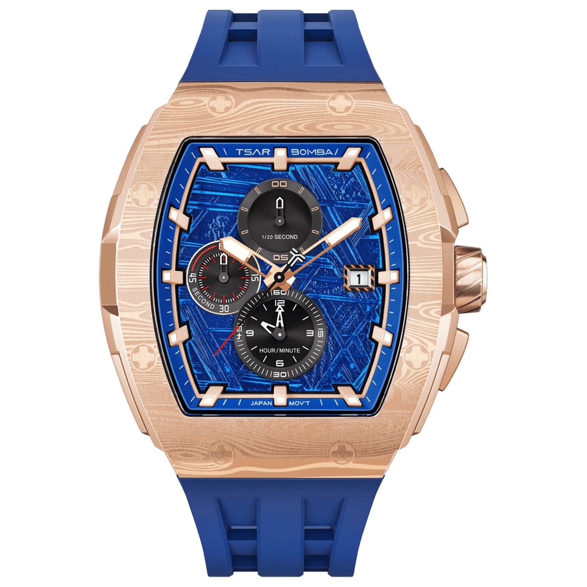 Мъжки часовник TSAR BOMBA Elemental Gold Blue TB8211Q-II-10 3