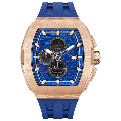 Мъжки часовник TSAR BOMBA Elemental Gold Blue TB8211Q-II-10 3