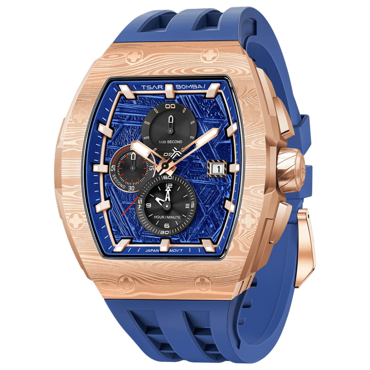 Мъжки часовник TSAR BOMBA Elemental Gold Blue TB8211Q-II-10 4