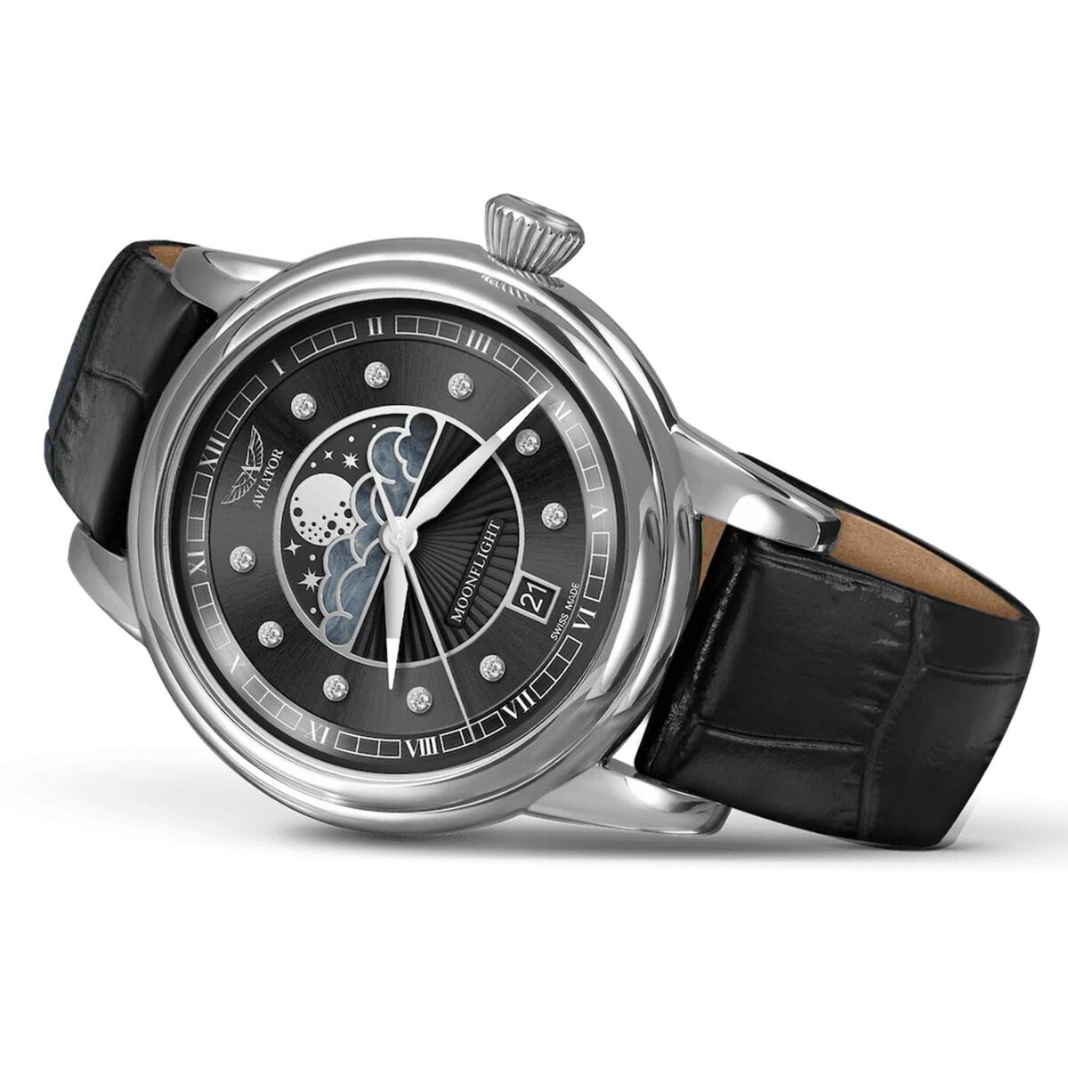 Дамски часовник Aviator Douglas Moonflight Diamonds Limited Edition V.1.33.0.381.4
