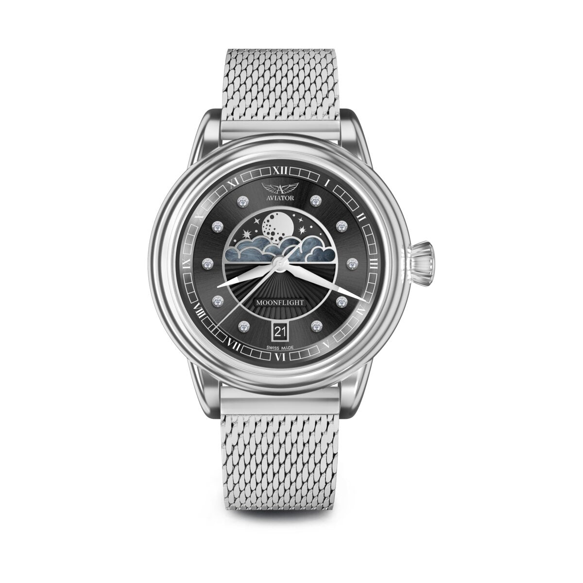 Дамски часовник Aviator Douglas Moonflight Diamonds V.1.33.0.381.5