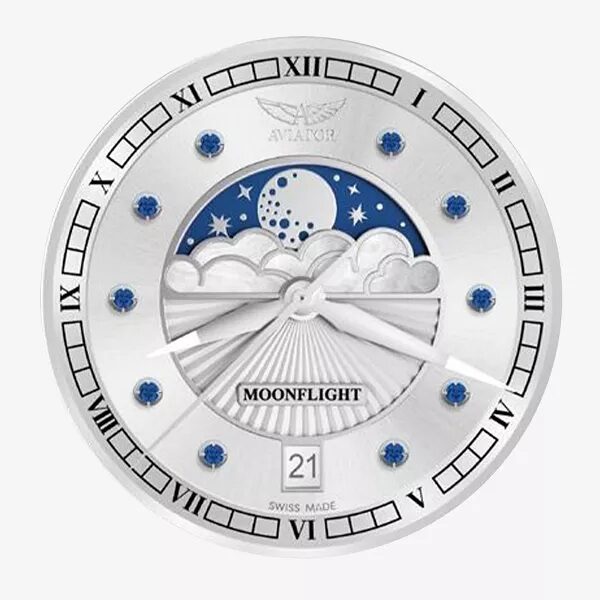 Дамски часовник Aviator Douglas Moonflight Gemstone Edition Blue Saphire Limited Edition V.1.33.0.415.5