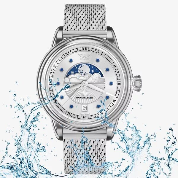 Дамски часовник Aviator Douglas Moonflight Gemstone Edition Blue Saphire Limited Edition V.1.33.0.415.5