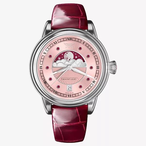 Дамски часовник Aviator Douglas Moonfligh Gemstone Edition Ruby Limited Edition V.1.33.0.417.4