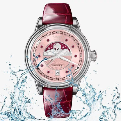 Дамски часовник Aviator Douglas Moonfligh Gemstone Edition Ruby Limited Edition V.1.33.0.417.4