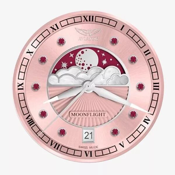 Дамски часовник Aviator Douglas Moonfligh Gemstone Edition Ruby Limited Edition V.1.33.0.417.4