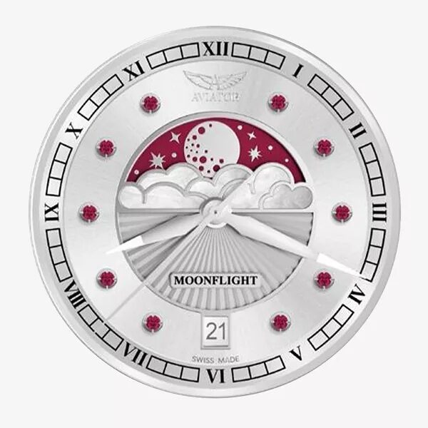 Дамски часовник Aviator Douglas Moonflight Gemstone Edition Ruby Limited Edition V.1.33.0.419.4