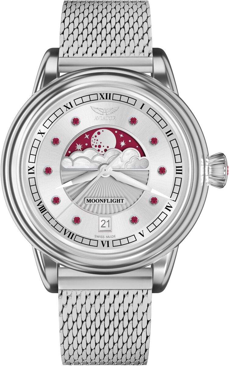 Дамски часовник Aviator Douglas Moonflight Gemstone Edition Ruby Limited Edition V.1.33.0.419.5 3