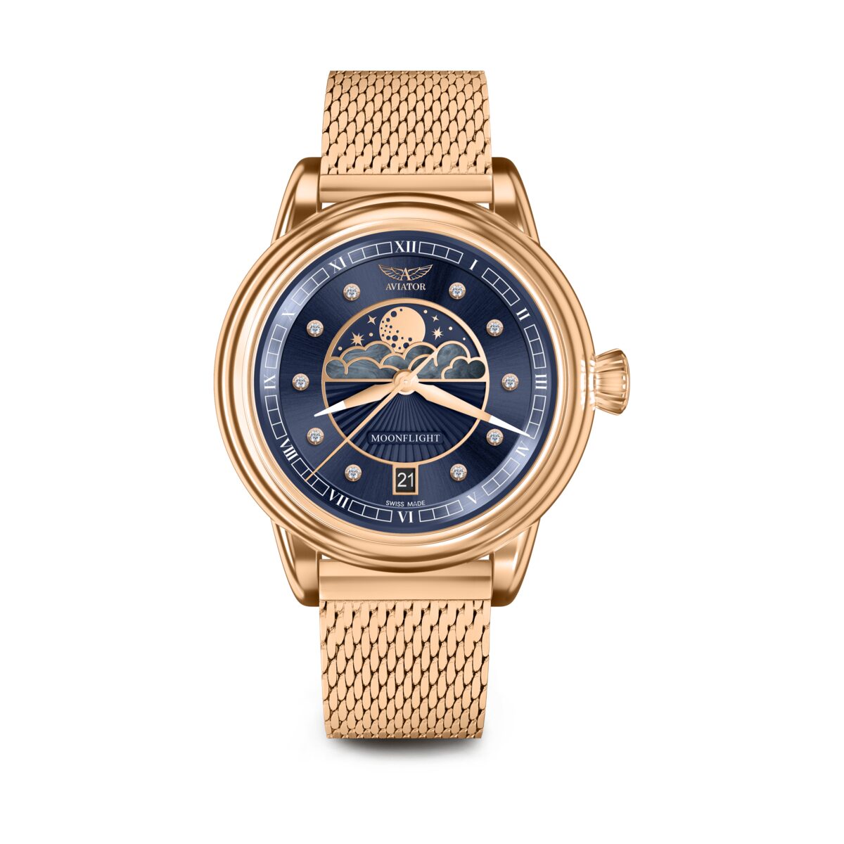 Дамски часовник Aviator Douglas Moonflight Diamonds V.1.33.2.380.5