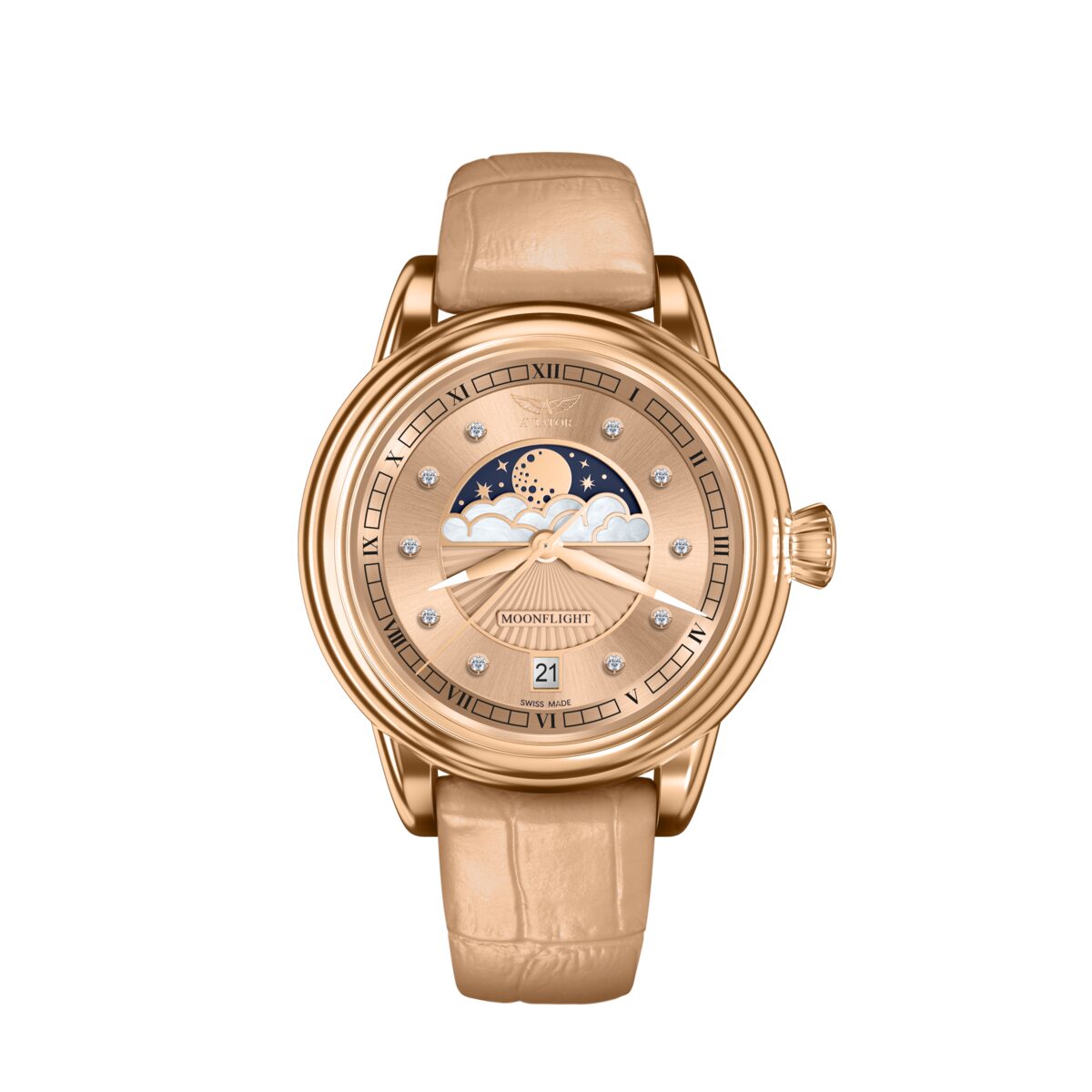 Дамски часовник Aviator Douglas Moonflight Diamonds Limited Edition V.1.33.2.383.4