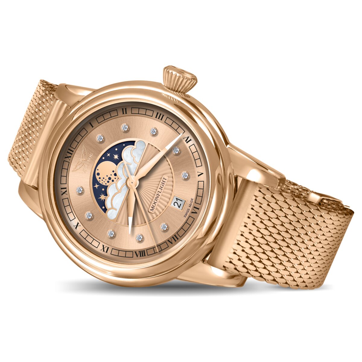 Дамски часовник Aviator Douglas Moonflight Diamonds Limited Edition V.1.33.2.383.4