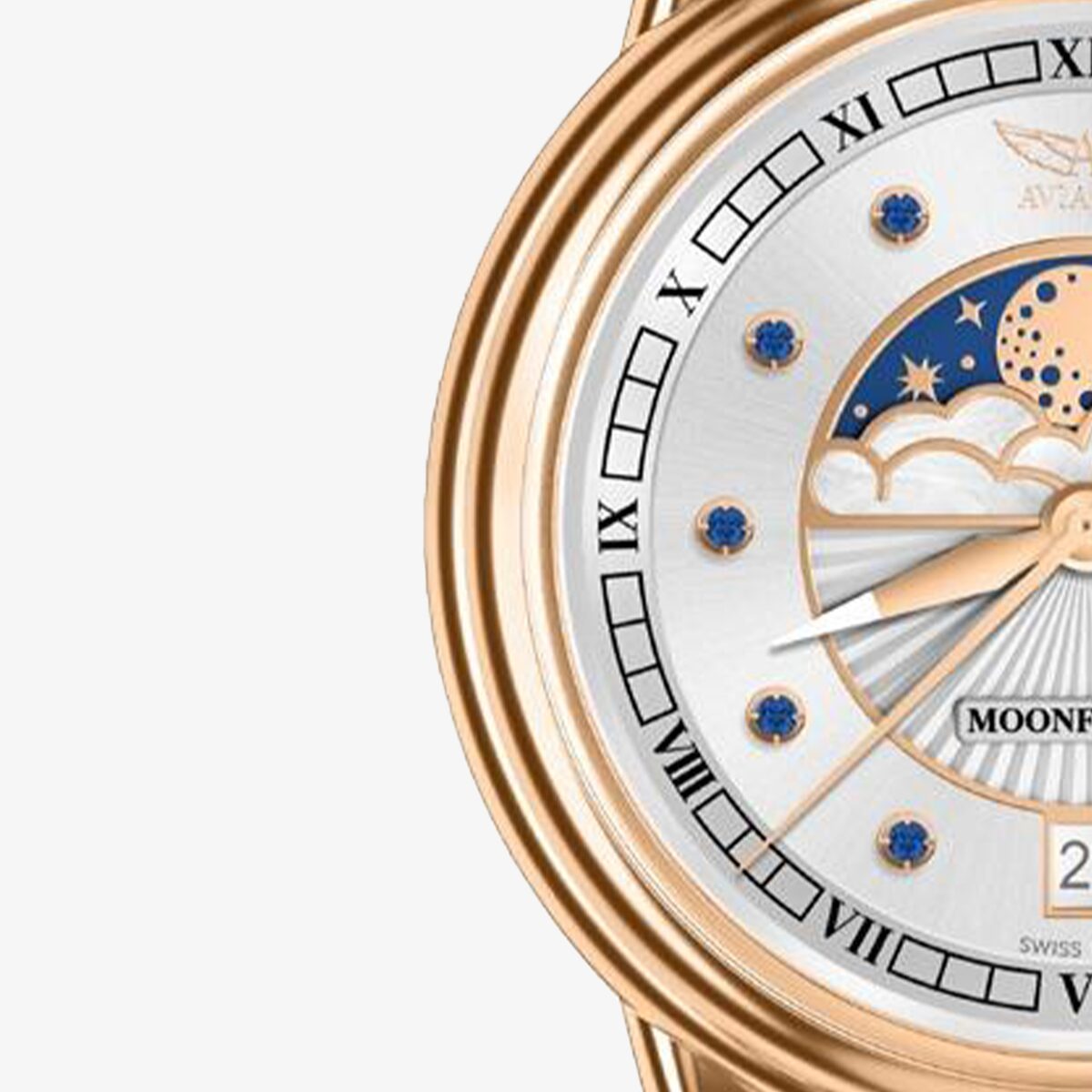 Дамски часовник Aviator Douglas Moonflight Gemstone Edition Blue Saphire Limited Edition V.1.33.2.416.4