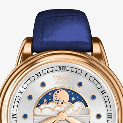 Дамски часовник Aviator Douglas Moonflight Gemstone Edition Blue Saphire Limited Edition V.1.33.2.416.4