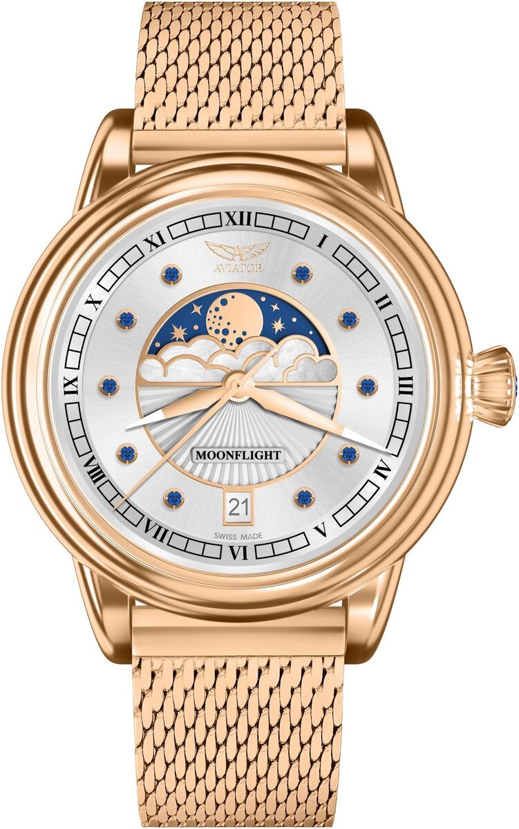 Дамски часовник Aviator Douglas Moonflight Gemstone Edition Blue Saphire Limited Edition V.1.33.2.416.5