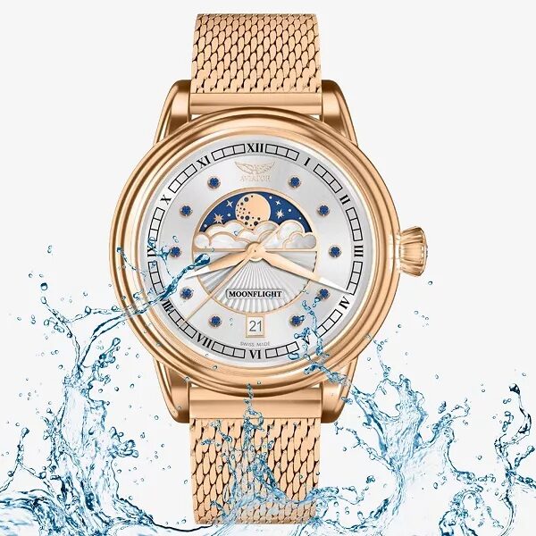 Дамски часовник Aviator Douglas Moonflight Gemstone Edition Blue Saphire Limited Edition V.1.33.2.416.5
