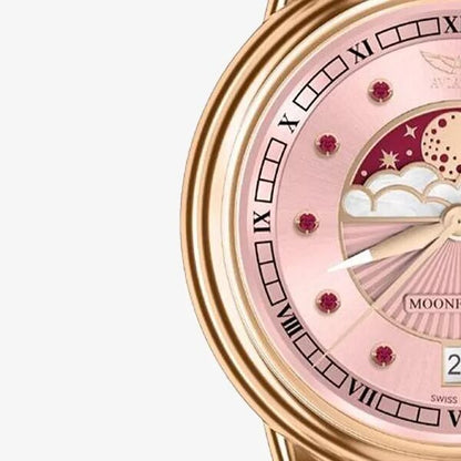 Дамски часовник Aviator Douglas Moonfligh Gemstone Edition Ruby Limited Edition V.1.33.2.418.4