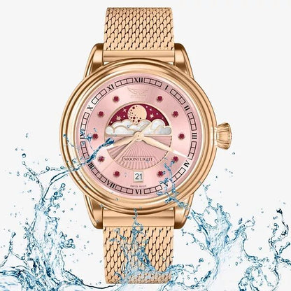 Дамски часовник Aviator Douglas Moonfligh Gemstone Edition Ruby Limited Edition V.1.33.2.418.5