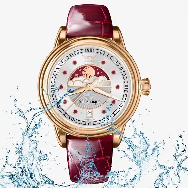 Дамски часовник Aviator Douglas Moonfligh Gemstone Edition Ruby Limited Edition V.1.33.2.420.4