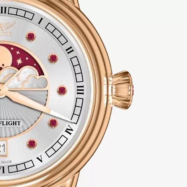 Дамски часовник Aviator Douglas Moonfligh Gemstone Edition Ruby Limited Edition V.1.33.2.420.5
