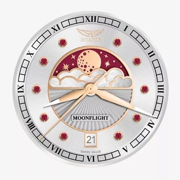 Дамски часовник Aviator Douglas Moonfligh Gemstone Edition Ruby Limited Edition V.1.33.2.420.5