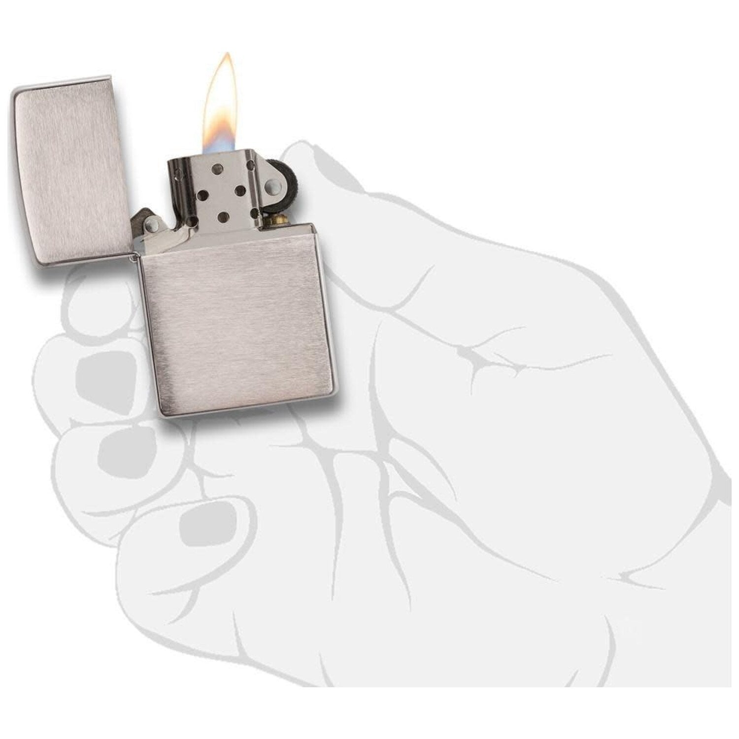 Запалка Zippo 200 - Classic Brushed Chrome 3