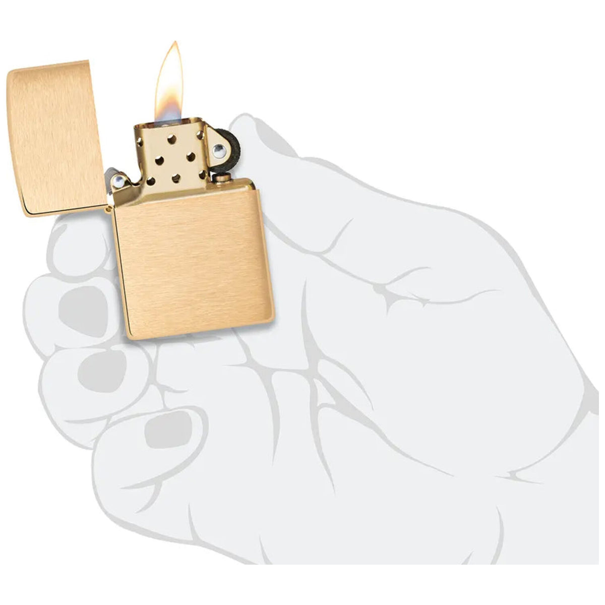 Запалка Zippo 204B Classic Brushed Brass 4
