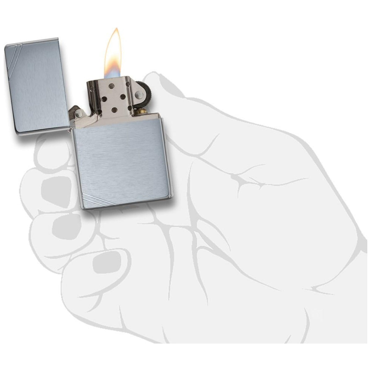Запалка Zippo 230 Brushed Chrome Vintage 4