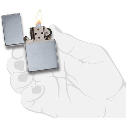 Запалка Zippo 230 Brushed Chrome Vintage 4