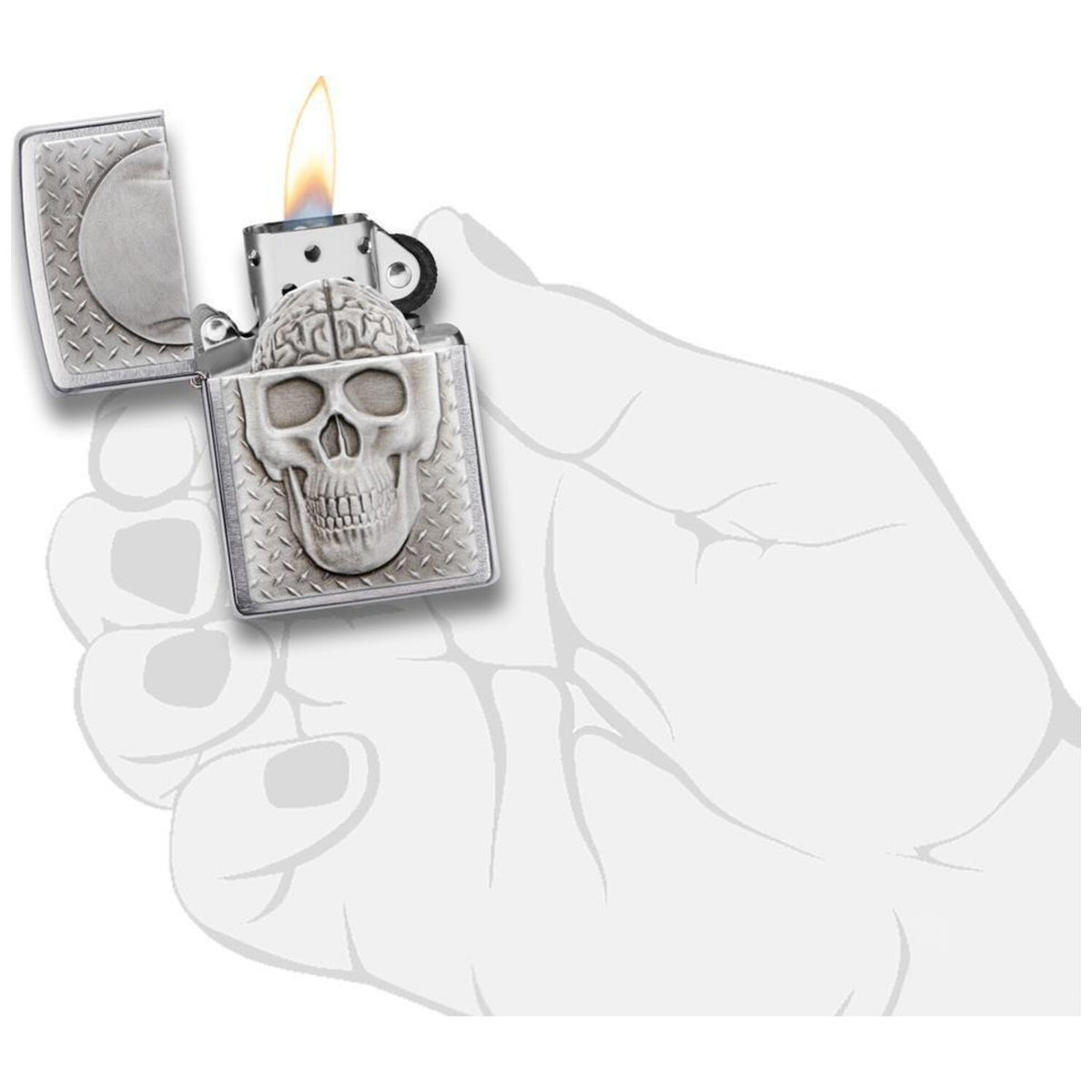 Запалка Zippo 29818 - Skull with Brain Surprise 4