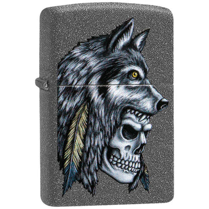 Запалка Zippo 29863 Wolf Skull Feather Design