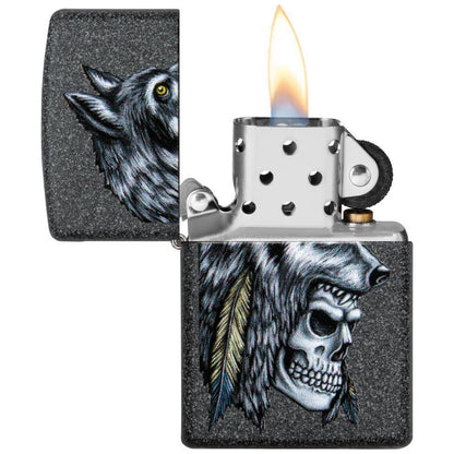 Запалка Zippo 29863 Wolf Skull Feather Design 3